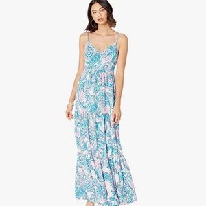 NWT Melody Maxi Dress In Pink Tropics Tint Tangerine Dream